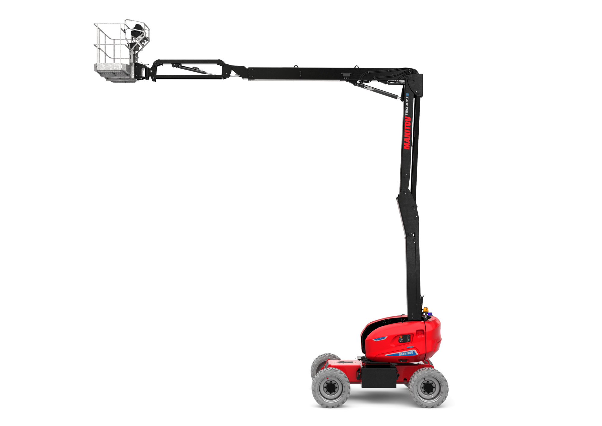 Manitou 180 ATJ-E knikarmhoogwerker in uitgevouwen positie
